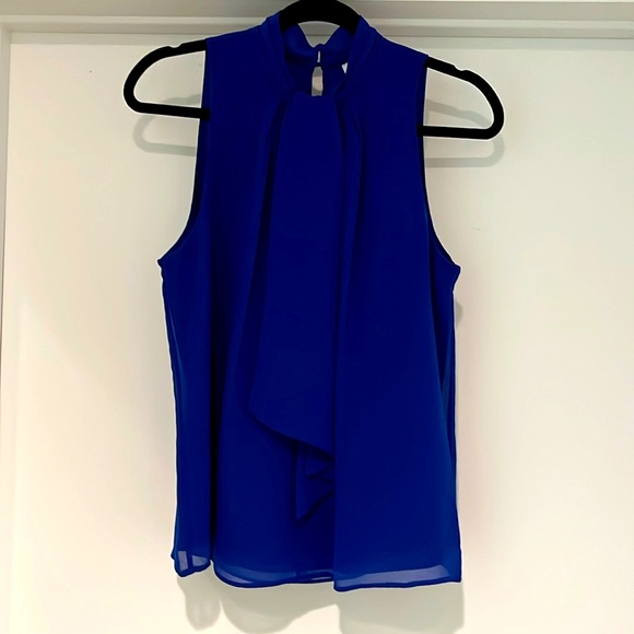 Calvin Klein Tops - NWOTs Calvin  Klein Royal Blue Chiffon Blouse Size Small